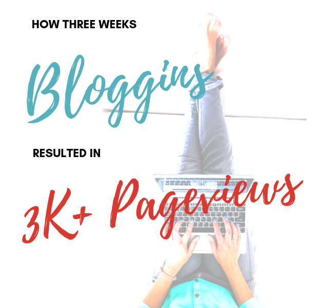 three weeks of blogging 3000 pageviews