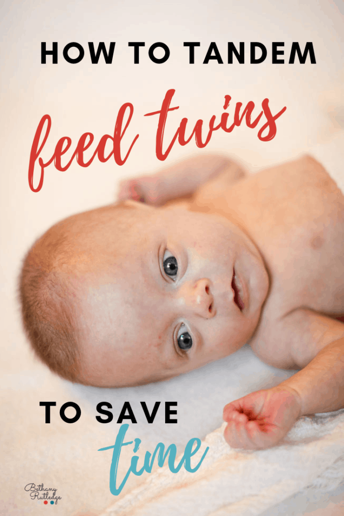 How to tandem feed twins and save time. How to bottle feed twins at the same exact time. 